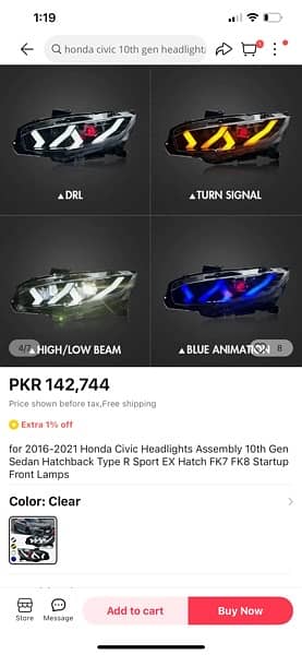 Honda civic 2016 to 2021 headlights 9