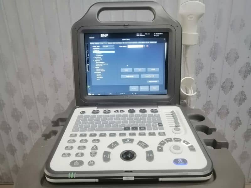 emperor N5 power doppler ultrasound machine with 2 probes and trolley 0