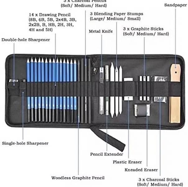 Art Sketching Kit Graphite Charcoal Drawing Pencil Set for Artist Kit 0