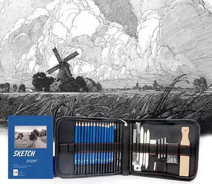 Art Sketching Kit Graphite Charcoal Drawing Pencil Set for Artist Kit 2