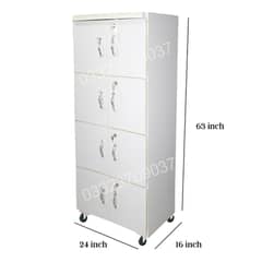 White 5x2 feet Wooden 8 door kichen cabinet, cupboard, wardrobe