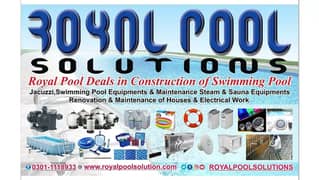 Swimming Pool Equipment, Pool Construction ,Jacuzzi,Steam, Sauna Bath