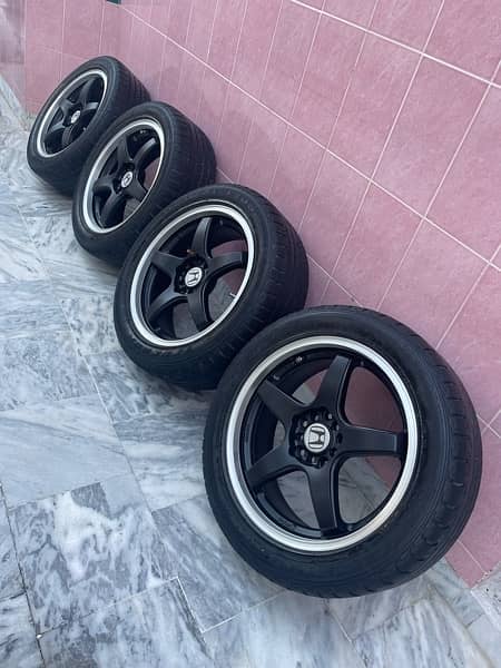 Lenso 17 inch Alloy Rims with Tyres for All cars multi PCD 5