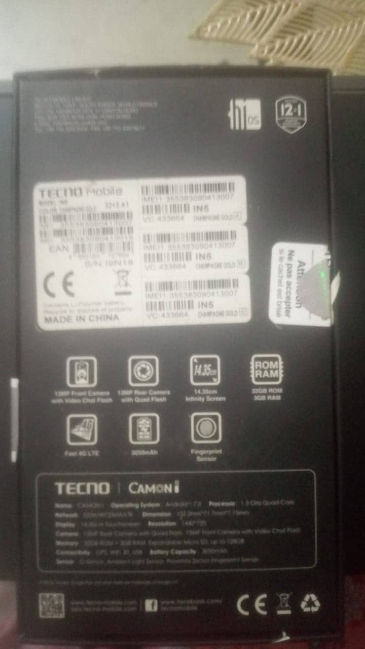 TECHNO CAMON I with box for Sale 9