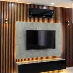 Media wall,tv cosole,window blinds,glasspaper,kitchen cabinets,ceiling