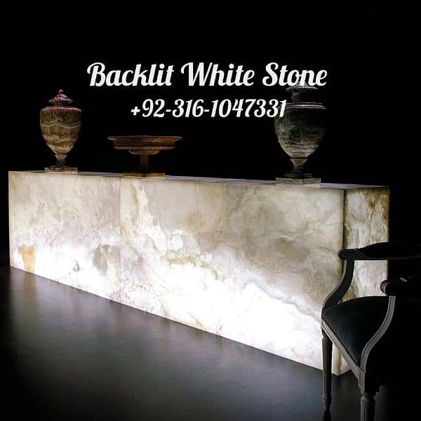 Backlit white marble onyx | translucent white marble | backlight onyx 1