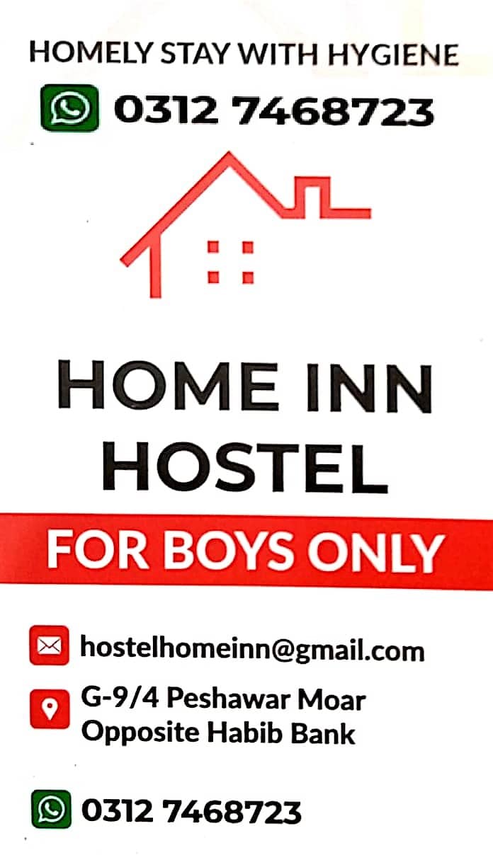 Boys Hostel in G-9/4 (Home Inn Hostel) 0