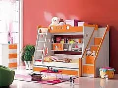 Triple bunker bed 6x4 feet double Story for kids deffrent designs 0