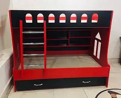 Triple bunker bed 6x4 feet double Story for kids deffrent designs 17