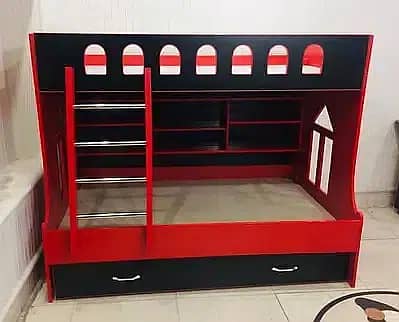 Triple bunker bed 6x4 feet double Story for kids deffrent designs 7