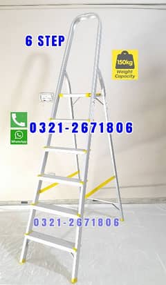ALMUNIUM FOLDABLE LADDER 6 FT BEST FOR CLEANING INDOOR & OUTDDOOR GYM