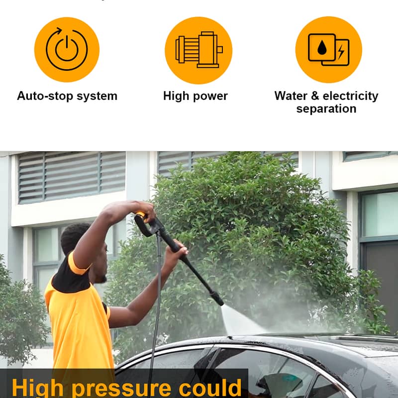 New) Hoteche High Pressure Car Washer - 120 Bar, Copper Motor 6