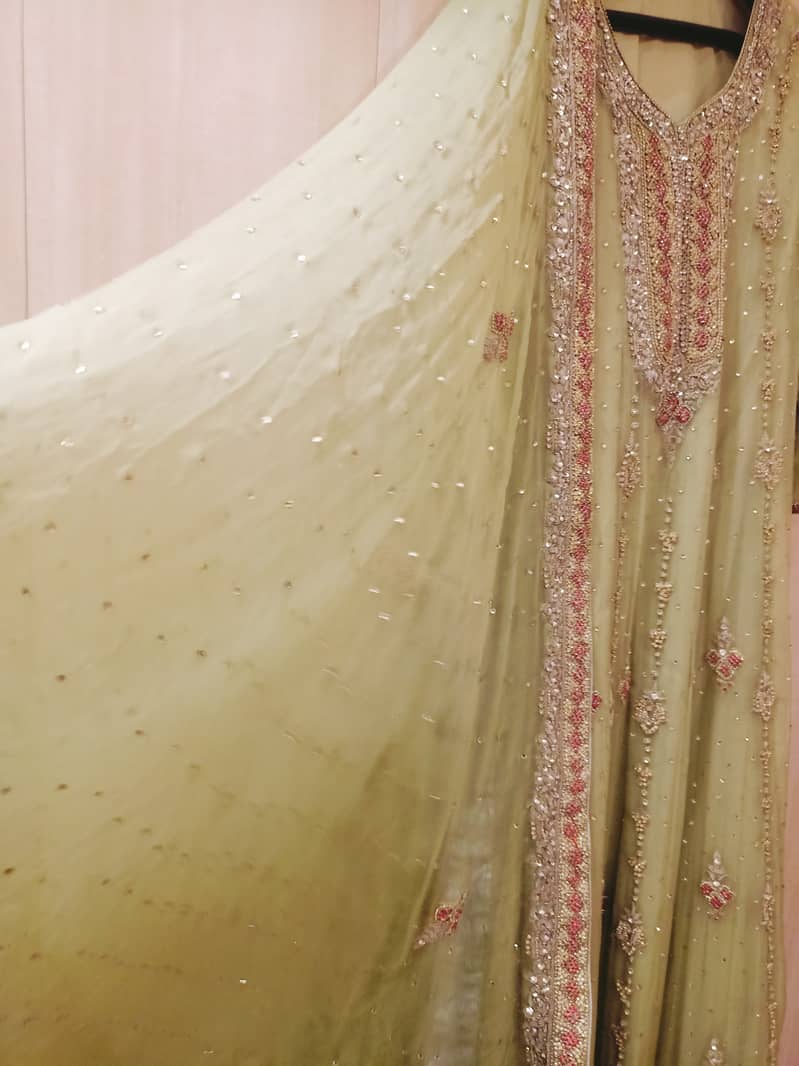 Walima dress green maxi urgent sale nikah 2