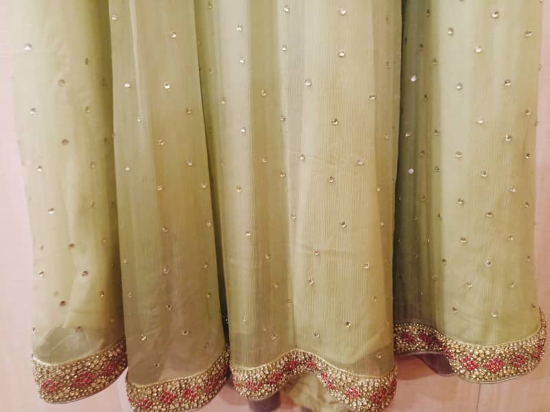 Walima dress green maxi urgent sale nikah 5