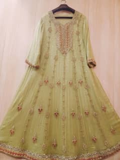 Walima dress green maxi urgent sale nikah