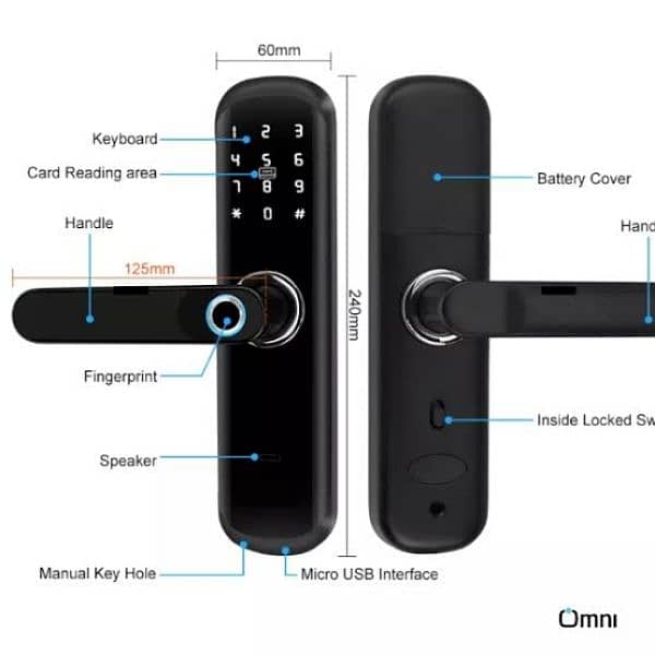 Fingerprint card password handle lock access Control security system 1