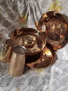 antique copper, pital and bronze mix utensil set _03373159574