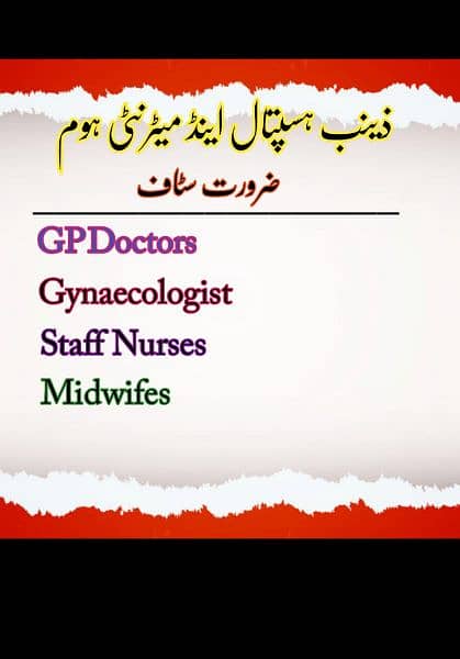 Staff required for Maternity Home 2