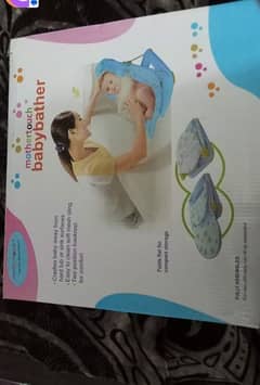mother touch baby bather