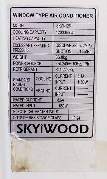 Skywood 1 ton window dc inverter 0/3/2/4/4/4/5/1/2/1/6 1