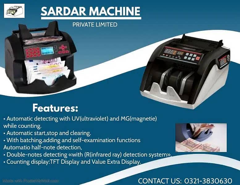 SM Multi currency mix bank cash counting machine, Union Brand Pakistan 4