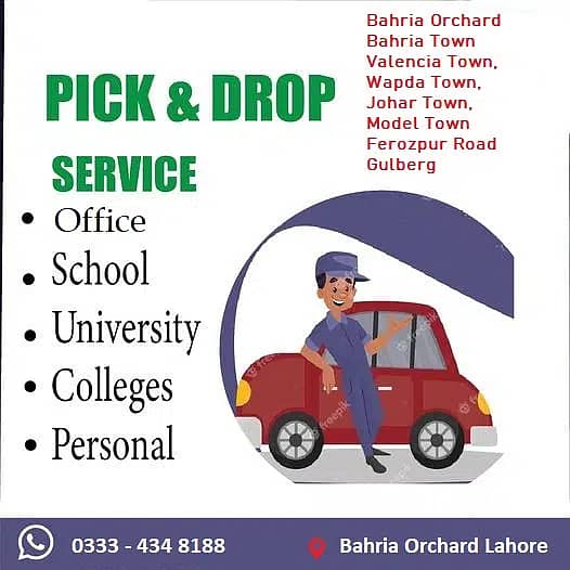 Female -Office Pick and Drop  -Bahria Orchard to Gulberg MM Alam Raod, 0