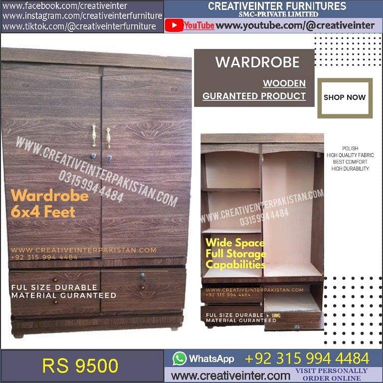 Cupboard Almari Wardrobe set single Dressing Iron Stand mirror 1
