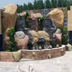 waterfall fountain Wall design and concrete art