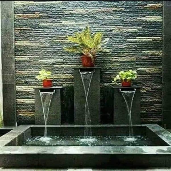 waterfall fountain Wall design and concrete art 2