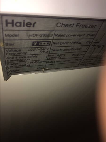 Haier chest freezer 2