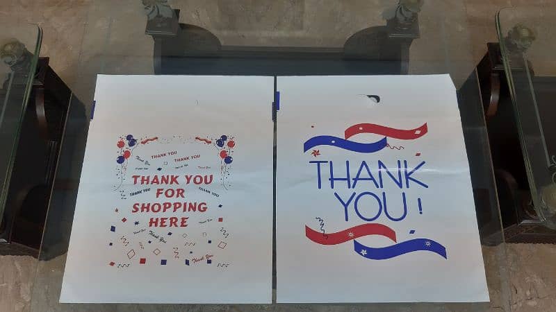 Shopping/packing/polythene/thankyou/welcome/plastic/shoppers/hand bags 3