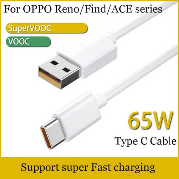 Oppo VOOC 65W 8A Pass Super Fast Charging Data Cable 7