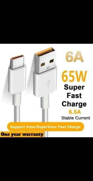 Oppo VOOC 65W 8A Pass Super Fast Charging Data Cable 10