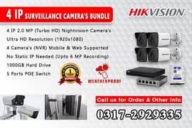 4 IP Surveillance Turbo HD Camera's Hikvision