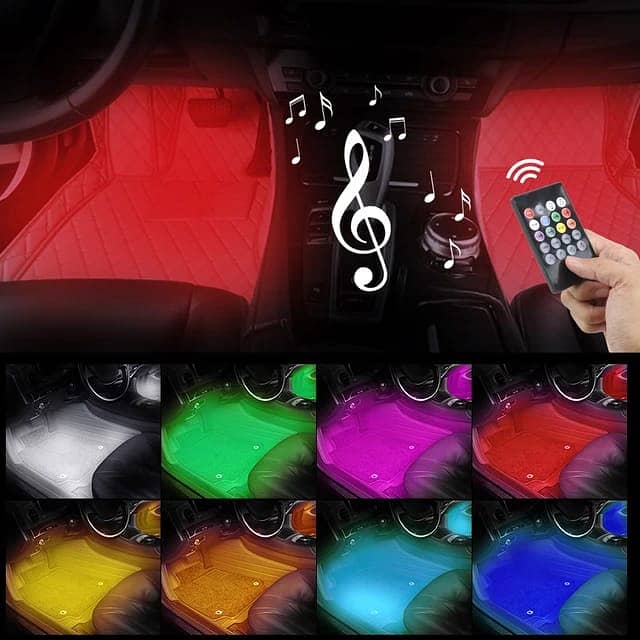 Auto Interior Atmosphere Music Light Car RGB LED Strip 4