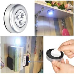 1 Pc  3 LED Touch Control Night Light Round Lamp Under Cabinet