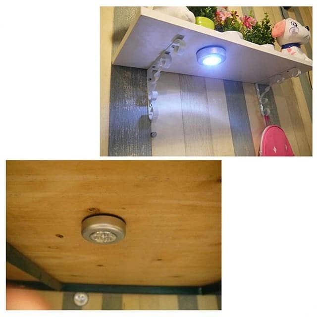 1 Pc  3 LED Touch Control Night Light Round Lamp Under Cabinet 1