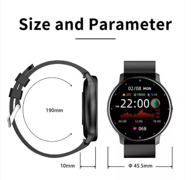 Imported Smart Watch(ZL02D) IP68 Water Proof, Business Fitness Tracker 0