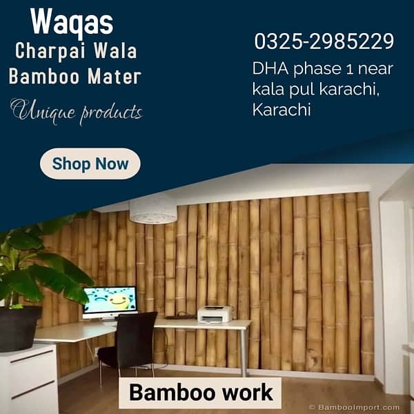 Bamboo Wall Design - Jaffri Shades - Waterproof Bamboo Roof 13