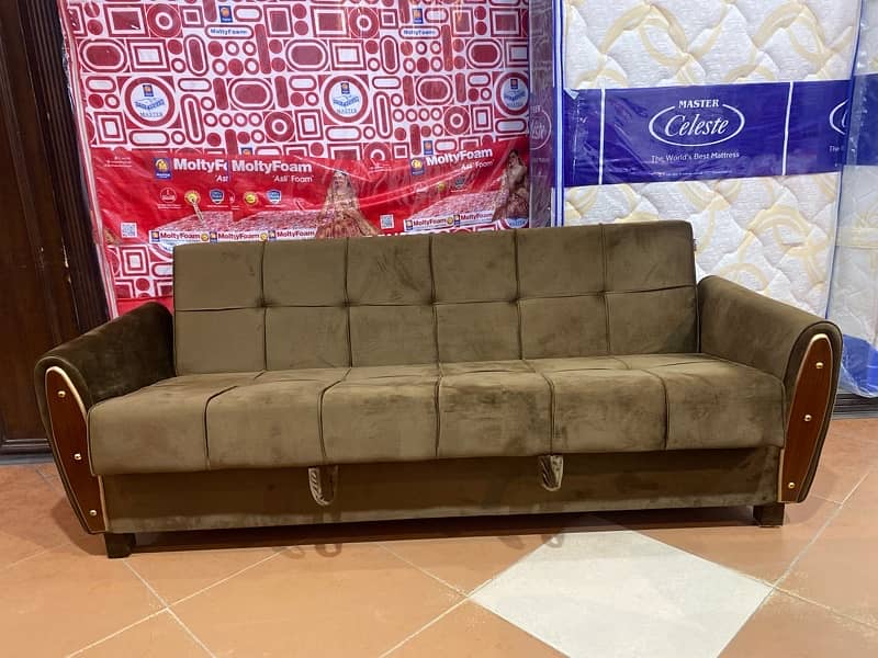 SOFA CUM BED (2in1)(sofa + bed)(Molty foam)(10 years warranty ) 11