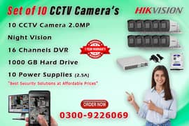 Hikvision Set of 10 CCTV Camera's Bundle