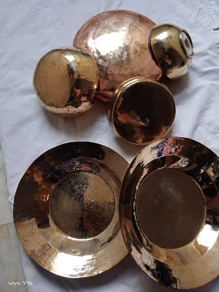 antique copper, pital and bronze mix utensil set _03373159574 11