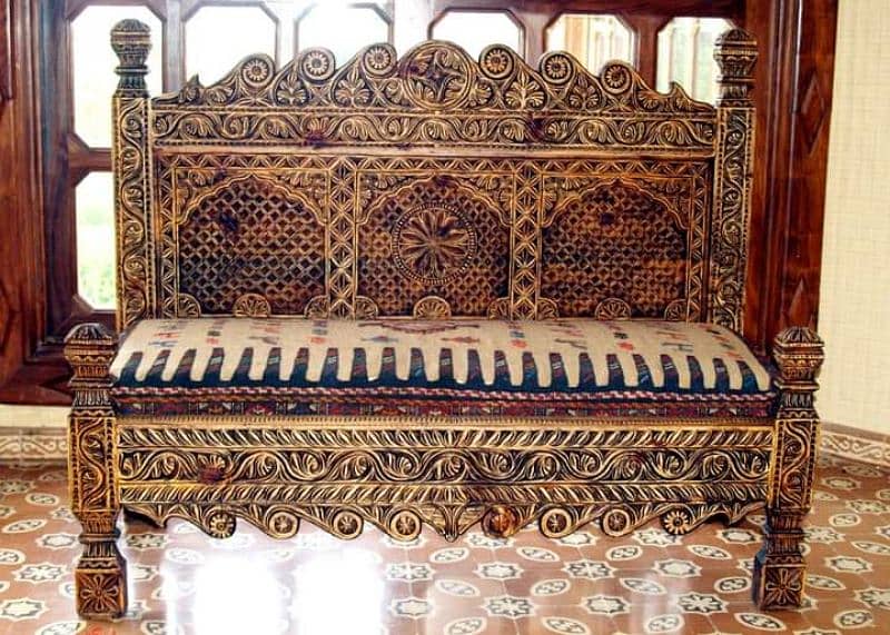 wood sofa/ L shape sofa / chinoty sofa set/swati sofa set/ wood tables 1