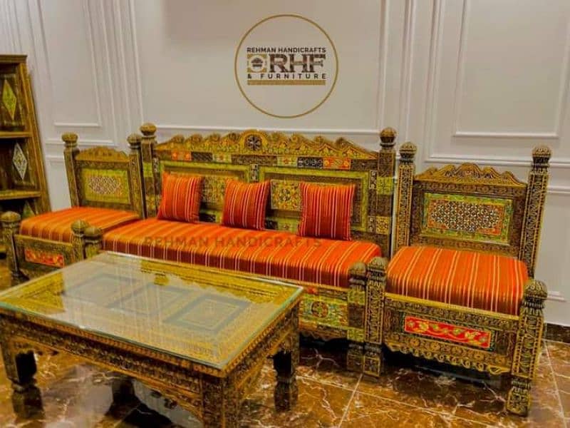 wood sofa L shape sofa  chinoty sofa set swati sofa setwood tables 1