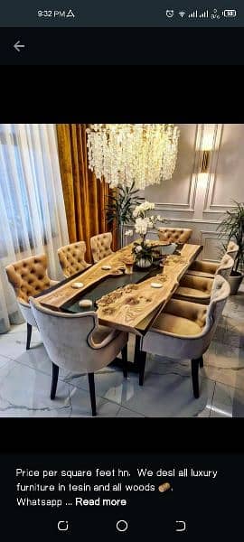 epoxy luxury dinning table. Delivery all Pakistan. contct 0304-8683392 12