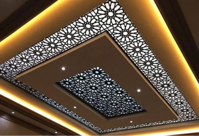 false ceiling,cnc design,gypsum board,pvc panel,media wall,sticko pain 0