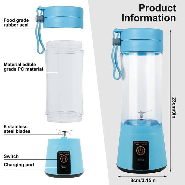 juicer blender machine usb rechargeable portable mini electric juicer 6