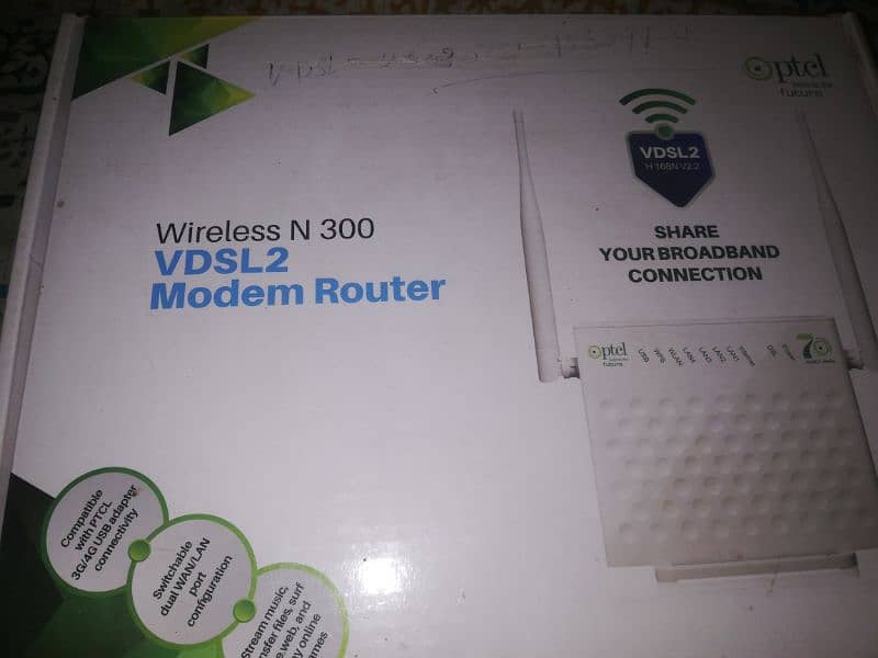 Ptcl VDSL2 wireless router N300 3
