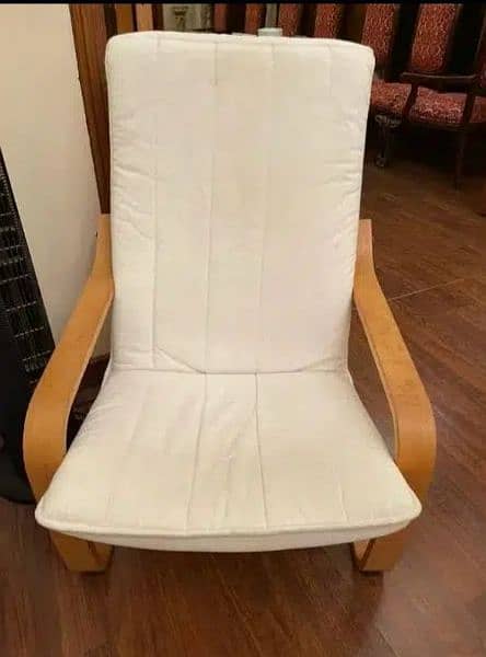 ikea chairs woth cushion and foot rest 3
