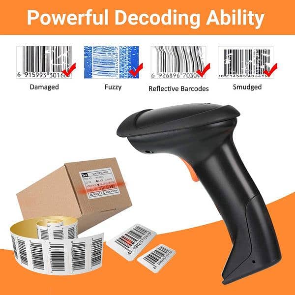 Amazon Branded Tera Laser Barcode Handheld Scanner with stand 6